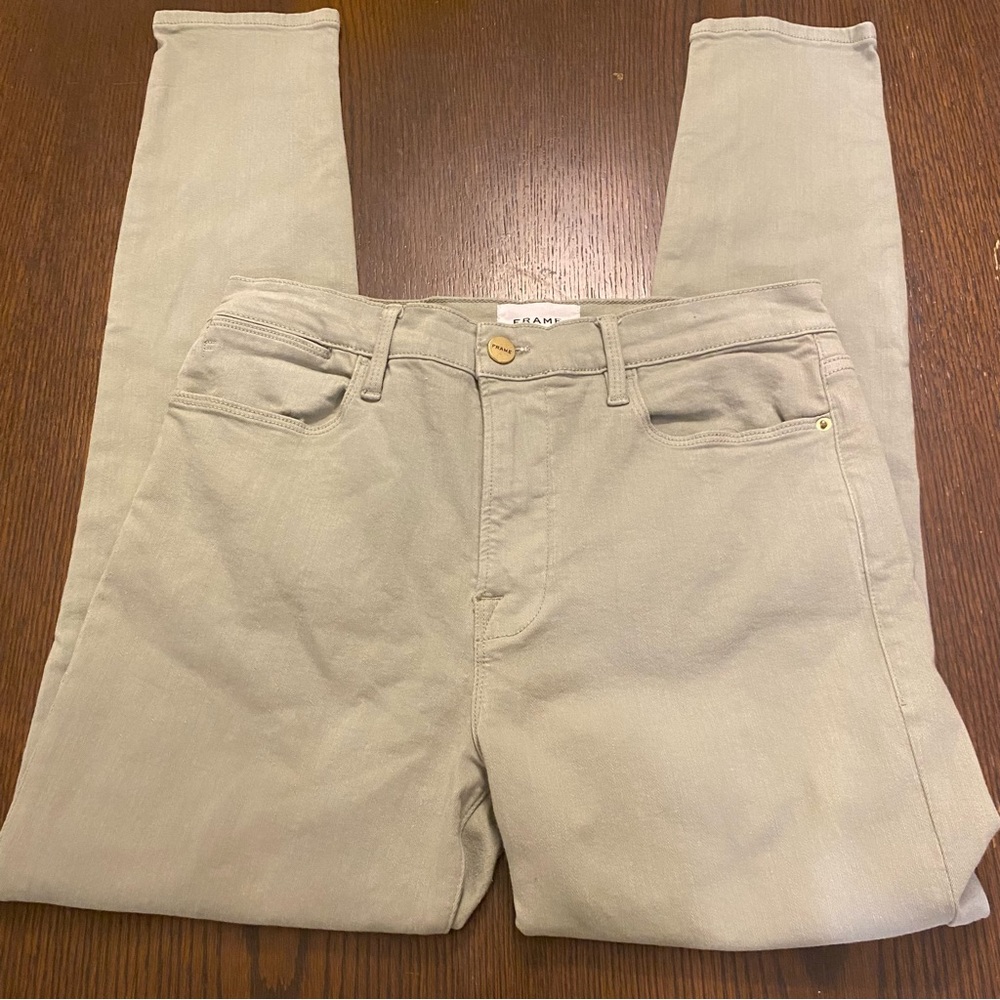 Frame Le High Skinny Jeans in Olive Green Size 30 - Picture 2 of 10